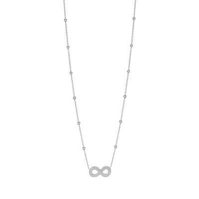COLLANA MAGLIA ROSARIO CON INFINITO PALLINATO IN ARGENTO 925°/°°