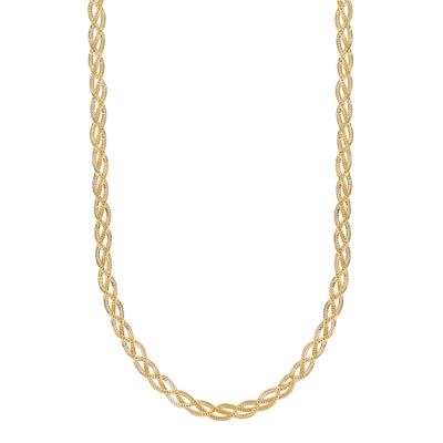 COLLANA TRECCIA QUADRATINA TRECCIA DIMANATATA IN ARGENTO 925°/°°