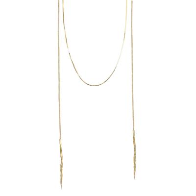 COLLANA LUNGA SCIARPETTA CON CATENA PALLINO E SNAKE ARGENTO 925°/°°