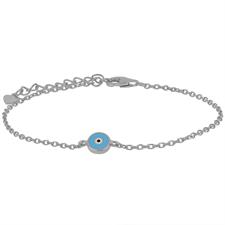 BRACCIALE OCCHIO 6MM TONDO SMALTO A RILIEVO IN ARGENTO 925°/°°