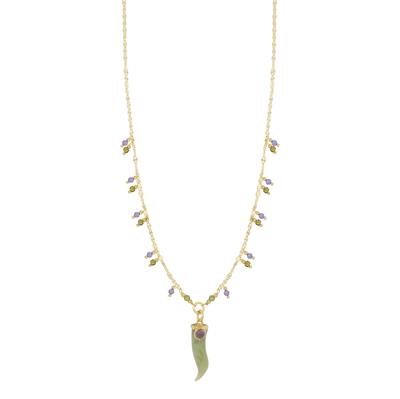 COLLANA CATENA DIAM. SPINELLO CORNO PASTA ARGENTO 925°/°°
