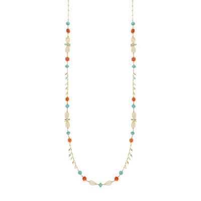 COLLANA LUNGA SPINELLO QUARZO E CORNEOLA IN ARGENTO 925°/°°