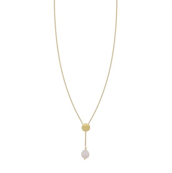 COLLANA GROUMETTA TONDINO SATINATO CON PERLA BAROCCA ARGENTO 925°/°°
