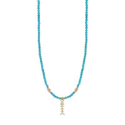 COLLANA LISCA SPINELLO VIOLA AULITE E TURCHESE SF. ARGENTO 925°/°°