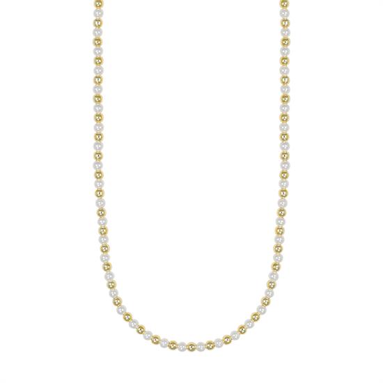 COLLANA 3MM PASTA E PALLINI IN METALLO CHIUSURA ARGENTO 925°/°°