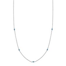 COLLANA 5 MINI OCCHIO OVALI SMALTO IN ARGENTO 925°/°°