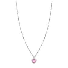 COLLANA CUORE ZK E CUORE COLOR A CERNIERA PENDENTE ARGENTO 925°/°°