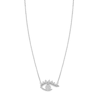 COLLANA OCCHIO TURCO ZIRCONATO CON FORZATINA IN ARGENTO 925°/°°
