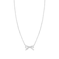 COLLANA FORZATINA CON FIOCCHETTO ZIRCONATO IN ARGENTO 925°/°°