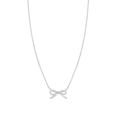 COLLANA FORZATINA CON FIOCCHETTO ZIRCONATO IN ARGENTO 925°/°°