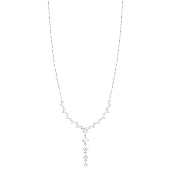 COLLANA A Y CON ZIRCONI TONDI PASSANTI IN ARGENTO 925°/°°