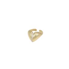 ANELLO FASCIA SIMIL CUORE RIGATO CON FILO ZIRCONI IN ARGENTO 925°/°°
