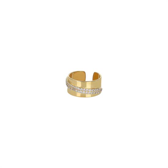 ANELLO FASCIA LARGA LISCIA CON FILO DI ZIRCONI IN ARGENTO 925°/°°