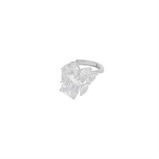 ANELLO RODIO ZIRCONI BIANCHI MIX QUADRATO E GOCCIA ARGENTO 925°/°°