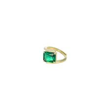 ANELLO BAGUETTE COLOR CON BORDO LISCIO E ZK IN ARGENTO 925°/°°