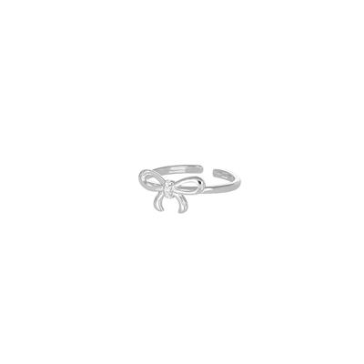 ANELLO FIOCCHETTO ZIRCONATO IN ARGENTO 925°/°°