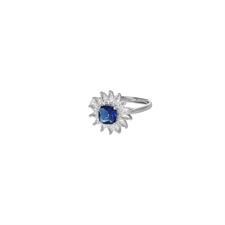 ANELLO FIORE MAGIC ZK NAVETTA E ZIRCONE TONDO COLOR ARGENTO 925°/°°