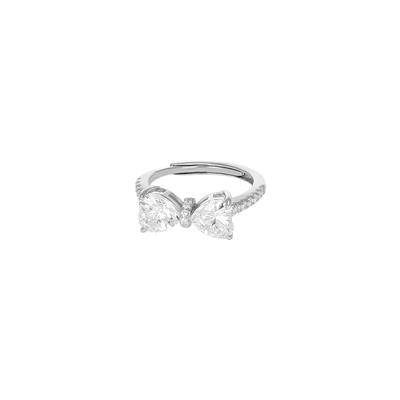 ANELLO FIOCCO DOPPIA GOCCIA ZIRCONATO IN ARGENTO 925°/°°