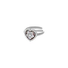 ANELLO CAMMEO 10MM CUORE CON GIRO ZIRCONI IN ARGENTO 925°/°°