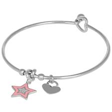 BRACCIALE MANETTA SILVER STELLA SMALTO E ZIRCONI IN ACCIAIO SILVER