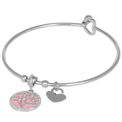 BRACCIALE MANETTA SILVER ALBERO DELLA VITA SMALTO ZK ACCIAIO SILVER