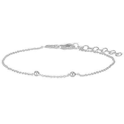 BRACCIALE CATENA DOPPIO PALLINO IN ARGENTO 925°/°°