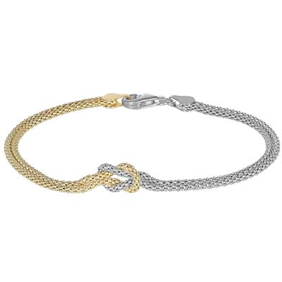 BRACCIALE NODO CON CATENA POP CORN 2MM IN ARGENTO 925°/°°