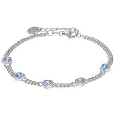 BRACCIALE GROUMETTA CON CUORI ZIRCONATI COLOR IN ARGENTO 925°/°°