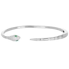 BRACCIALE MANETTA SERPENTE CON SCATTO ZIRCONATO IN ARGENTO 925°/°°