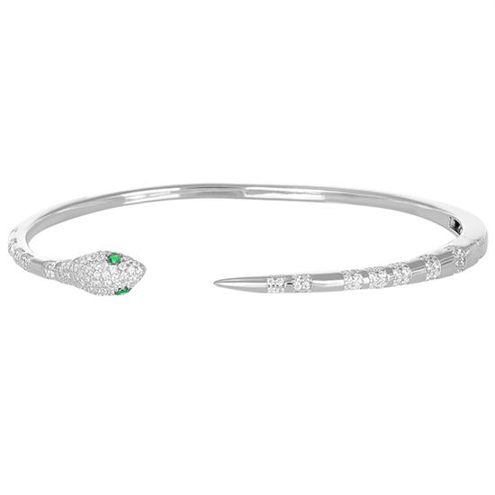BRACCIALE MANETTA SERPENTE CON SCATTO ZIRCONATO IN ARGENTO 925°/°°