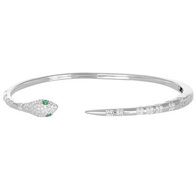BRACCIALE MANETTA SERPENTE CON SCATTO ZIRCONATO IN ARGENTO 925°/°°