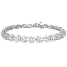 BRACCIALE PRINCESS TENNIS ZK TONDI BIANCHI BORDO ZK ARGENTO 925°/°°