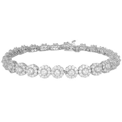 BRACCIALE PRINCESS TENNIS ZK TONDI BIANCHI BORDO ZK ARGENTO 925°/°°