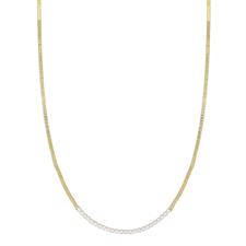 COLLANA SNAKE DOPPIA CON CENTRALE TENNIS PALLINO IN ARGENTO 925°/°°