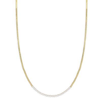 COLLANA SNAKE DOPPIA CON CENTRALE TENNIS PALLINO IN ARGENTO 925°/°°