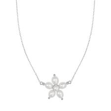 COLLANA FIORE DI SHELL OVALI IN ARGENTO 925°/°°