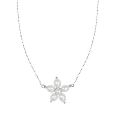 COLLANA FIORE DI SHELL OVALI IN ARGENTO 925°/°°