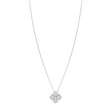 COLLANA FIORE ONDULATO ZIRCONATO IN ARGENTO 925°/°°