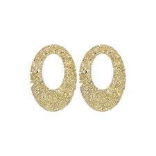 ORECCHINO OVALE MARTELLATO CON BUCO 35MM IN ARGENTO 925°/°°