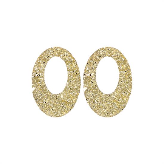 ORECCHINO OVALE MARTELLATO CON BUCO 35MM IN ARGENTO 925°/°°