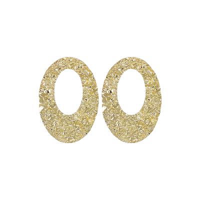 ORECCHINO OVALE MARTELLATO CON BUCO 35MM IN ARGENTO 925°/°°