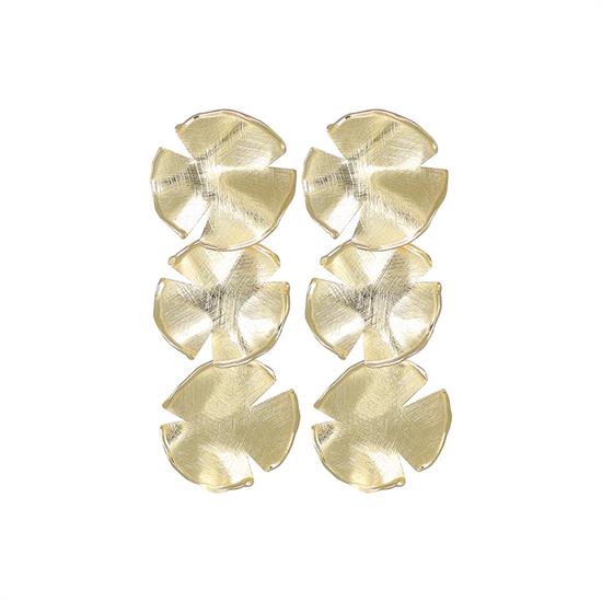 ORECCHINO PENDENTE TRE TONDI IRREGOLARI SATINATI IN ARGENTO 925°/°°