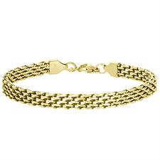 BRACCIALE MAGLIA MILANO PIATTA 6MM INVECCHIATA IN ACCIAIO