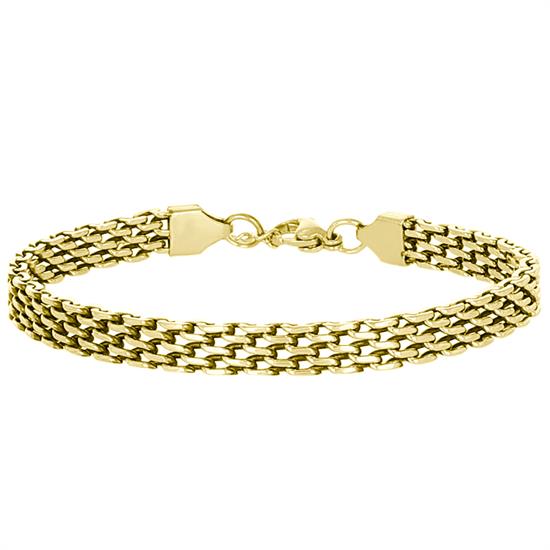 BRACCIALE MAGLIA MILANO PIATTA 6MM INVECCHIATA IN ACCIAIO