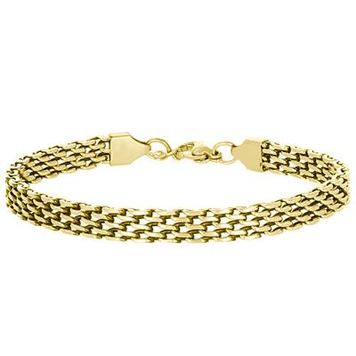 BRACCIALE MAGLIA MILANO PIATTA 6MM INVECCHIATA IN ACCIAIO
