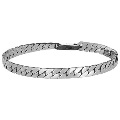 BRACCIALE GROUMETTA SCHIACCIATA 6MM INVECCHIATA IN ACCIAIO