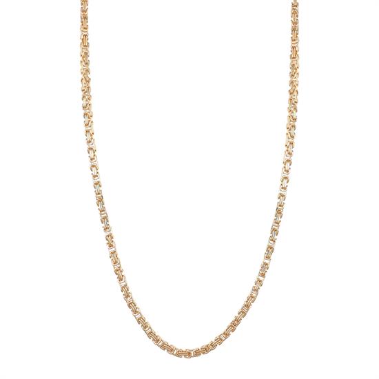 COLLANA MAGLIA BIZANTINA 4MM DORATA IN ACCIAIO