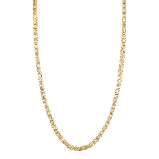 COLLANA MAGLIA BIZANTINA 5MM DORATA IN ACCIAIO