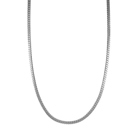 COLLANA GROUMETTA SCHIACCIATA 4MM INVECCHIATA IN ACCIAIO