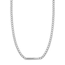 COLLANA GROUMETTA 6MM + TARGHETTA CENTRALE IN ACCIAIO 60CM